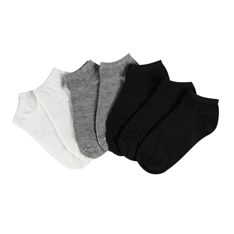 7 Pairs Women Cotton Socks Breathable Solid Color Comfortable White Black Grey Soft Simple Fashion Ankle Socks